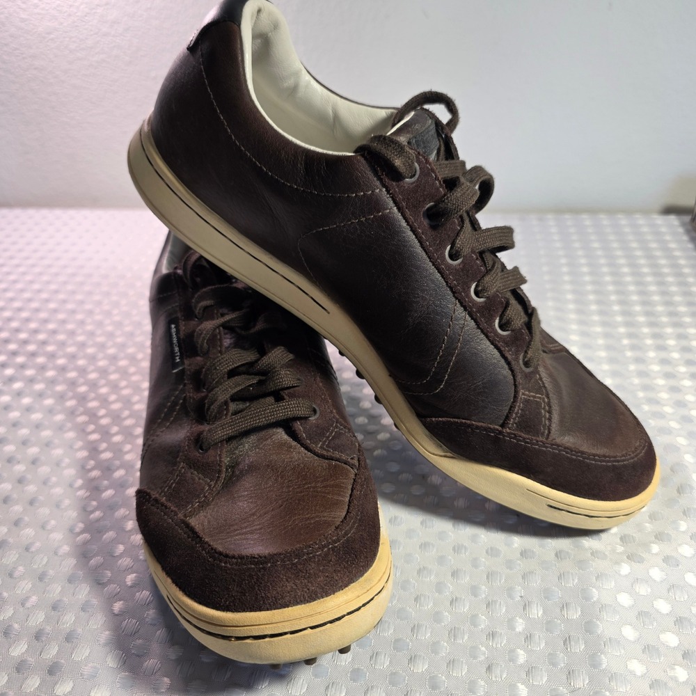 Ashworth Cardiff Mens Brown Leather Spikeless Golf Shoes G54171 Size 10